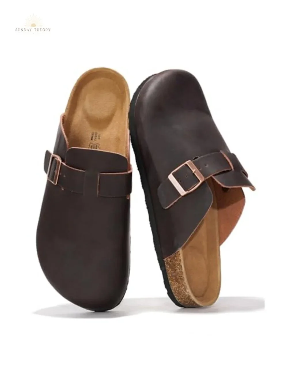 Genuine Full Grain Leather Clogs for Men - Memory Foam Non-Slip Rubber Sole